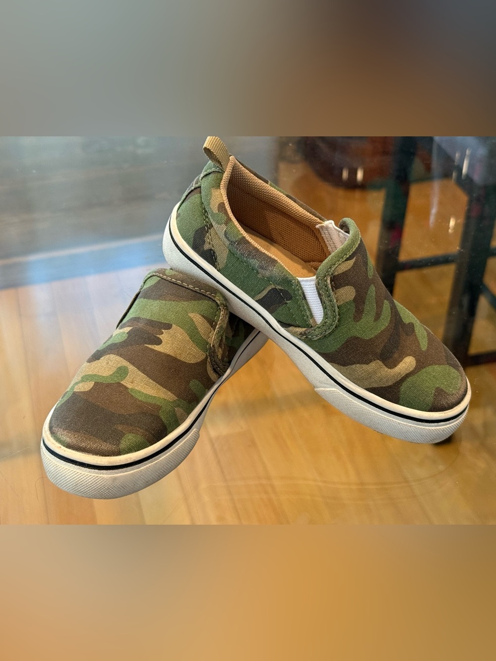 Kids Wonder Nation Camouflage Slip-On Sneakers - Green Camo: Size 10